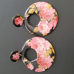Hand-made Hand Crafted Floral Vibes Resin Earrings New